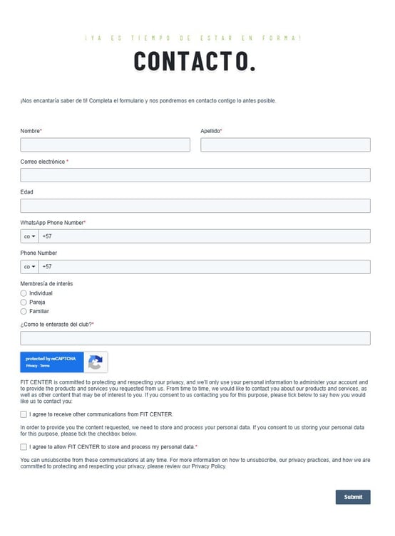 Formulario de contacto
