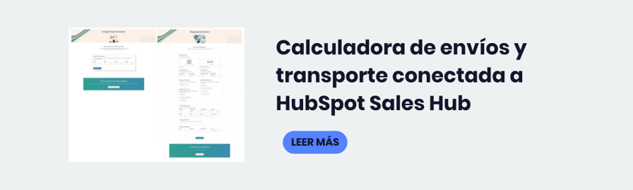 Calculadora de envíos conectada a HubSpot Sales Hub