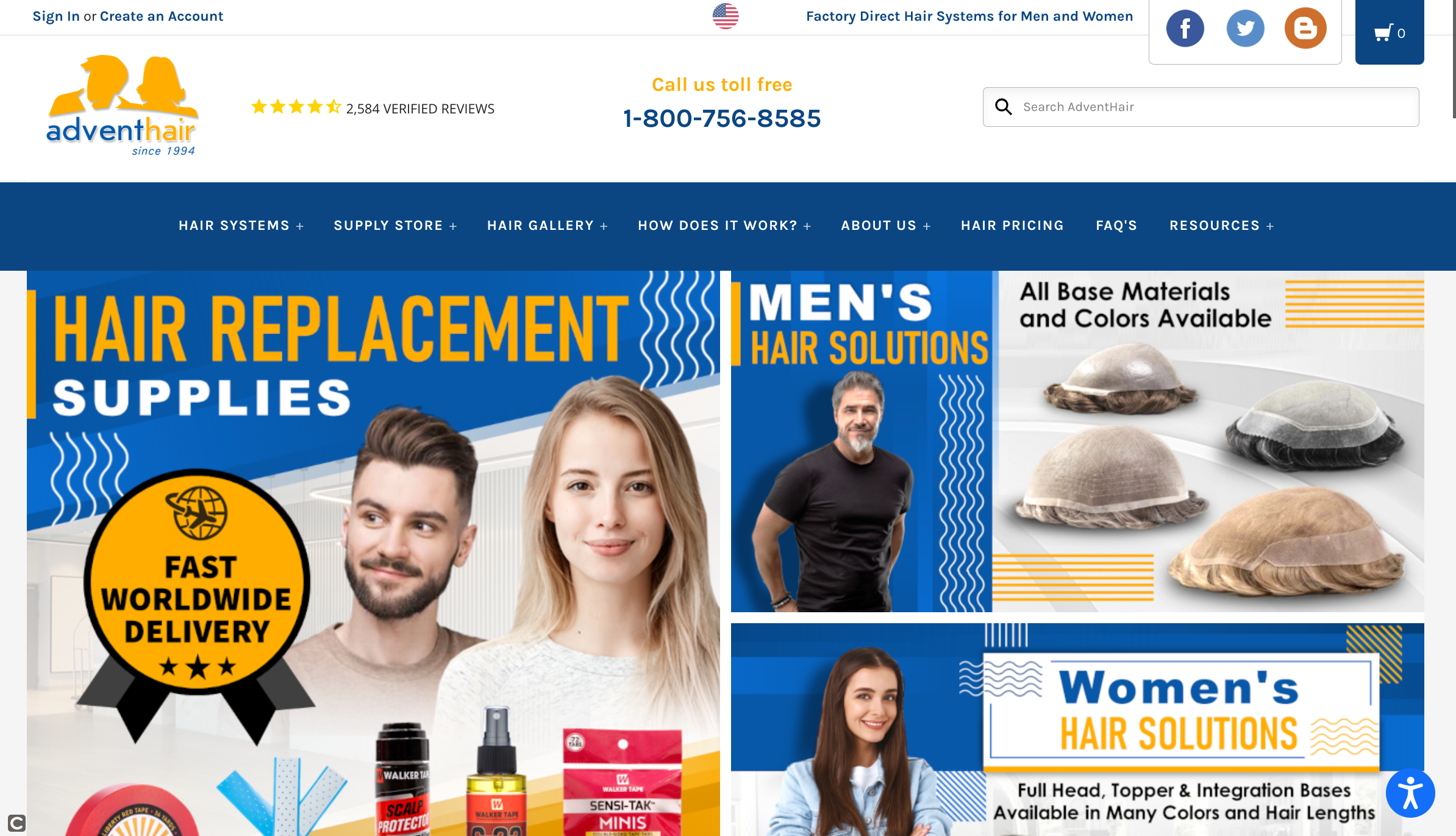 Sitio Web de Advent Hair