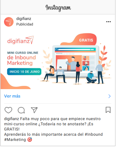 ejemplo de anuncios en instagram con poco texto en el copy