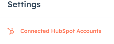 Go to Connected HubSpot Accounts