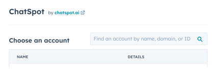 Choose the account to connect to