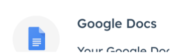 Click ‘Connect to Google Docs’ in the Google Docs Section