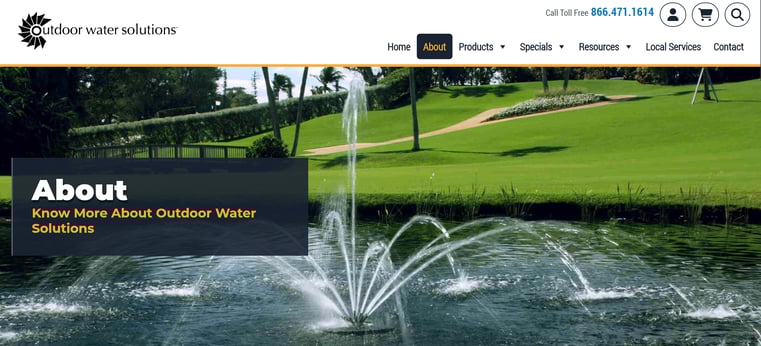 Outdoor water solutions website