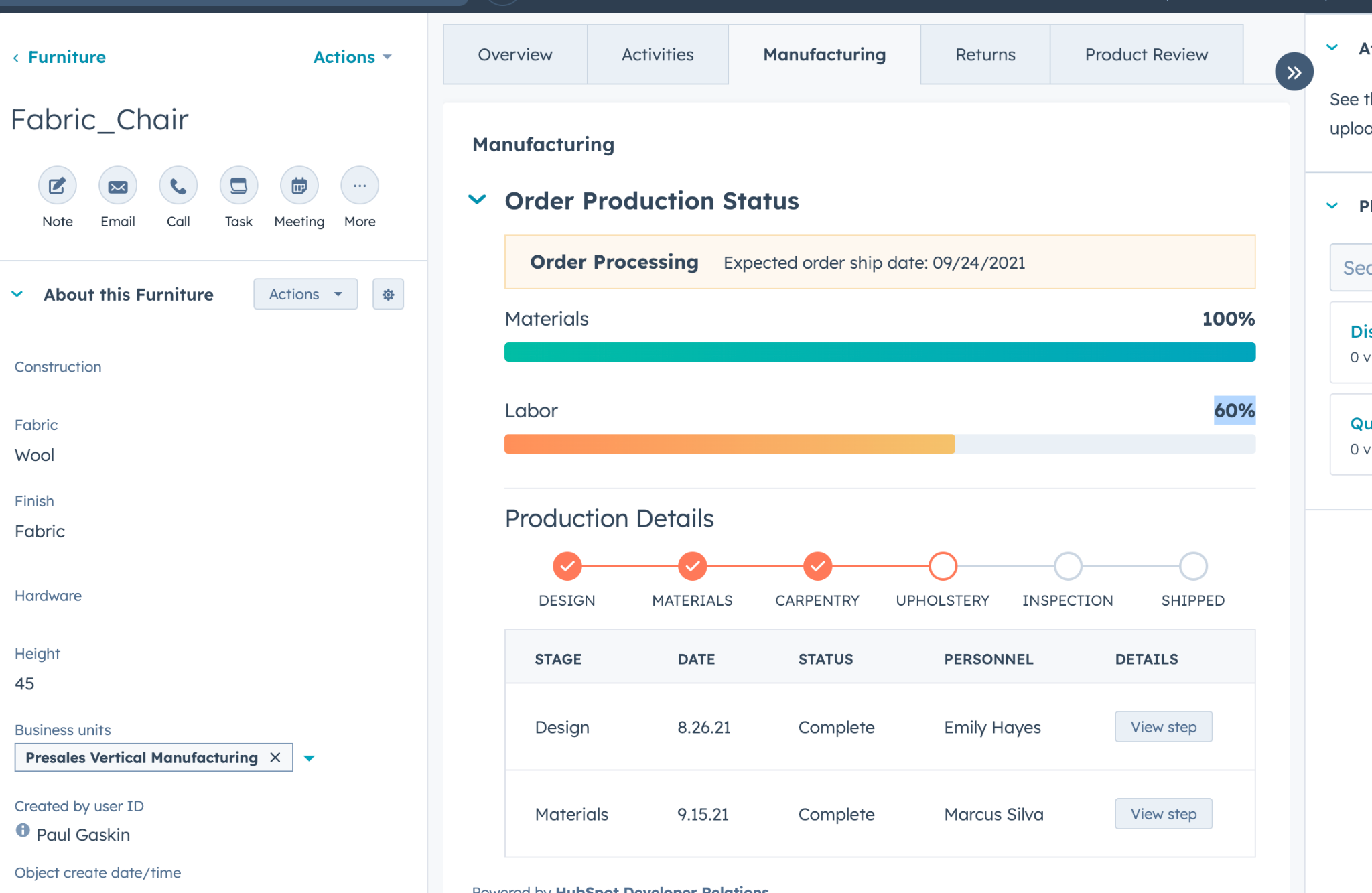 hubspot para empresas manufactureras