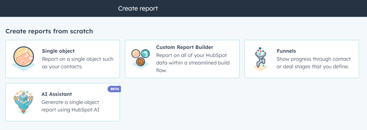 herramiento de creacion de reportes en hubspot