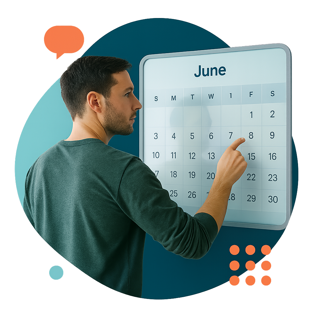 Man using Scheduling Tool